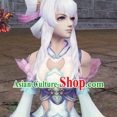 Ancient Chinese Style White Swordswoman Wig