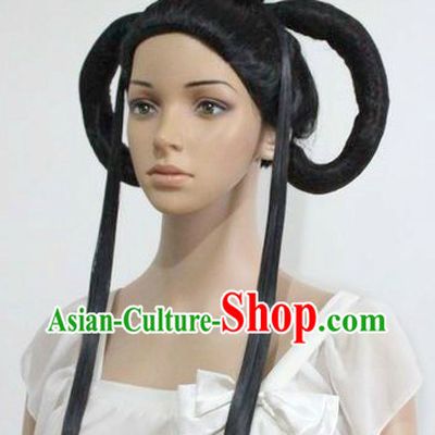 Ancient Chinese Style Guzhuang Long Black Wig for Women