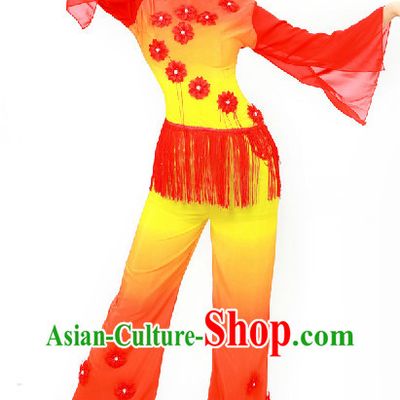University Student Yangge Dancing Dresses for Women