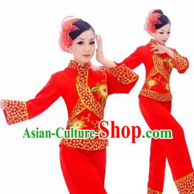 Chinese Folk Yangge Dancing Costume for Girls