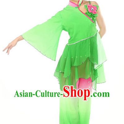 Professional Dance Troupe Fan Dancing Costume and Headdress