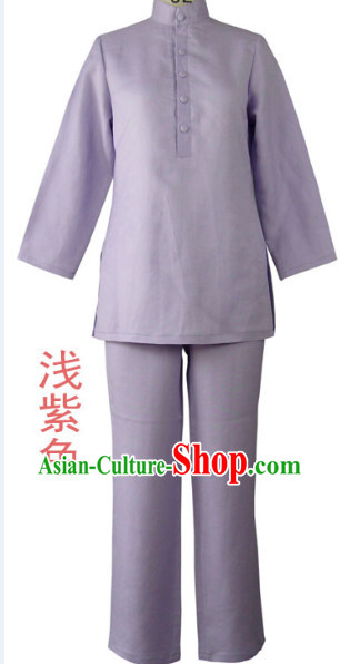 Top Purple Color Kulapati Yoga Meditation Mandarin Dresses Complete Set