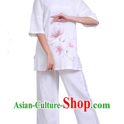 Top Comfortable Mandarin Collar Meditation Yoga Tea-making Kung Fu Master Dresses Complete Set