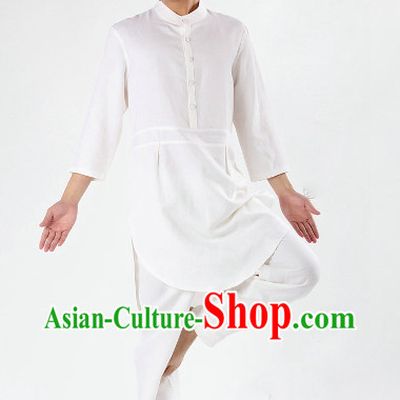 White Top Comfortable Meditation Yoga Tea-making Kung Fu Outfit