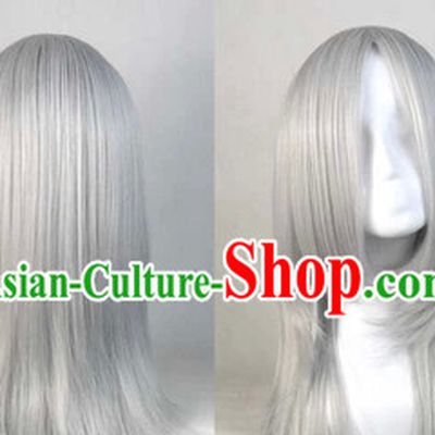 Ancient Chinese Style Grey Hair Wig for Men