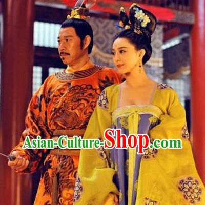 Tang Dynasty Wu Ze Tian Empress and Emperor Costumes Two Complete Sets