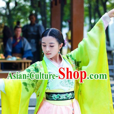 Ancient Chinese Lanling Princess Clothes and Hair Accessories Complete Set