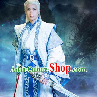 Legend of Ancient Sword White Kung Fu Master Outfit Complete Set