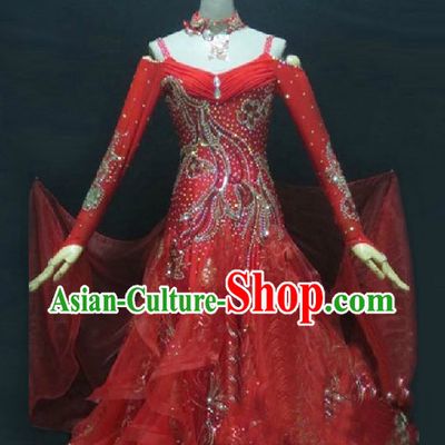 Professional Waltz Competition Dancing Long Skirt