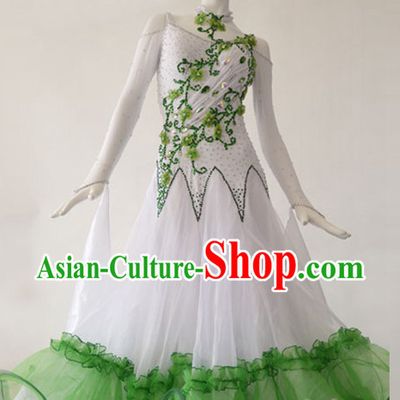 Special Custom Make Ballroom Dance Embroidered Costumes for Women