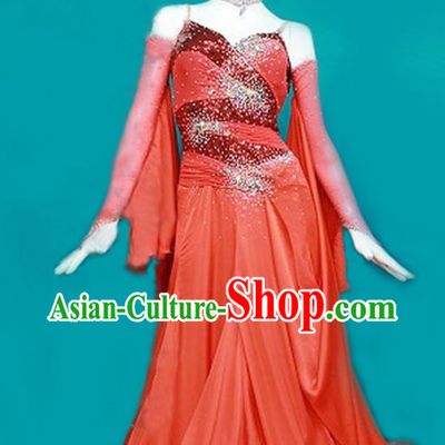 Special Custom Make Top Red Waltz Dancing Competition Costume for Women