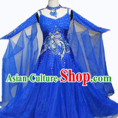 Professional Top Custom Make Blue Dance Queen Suit