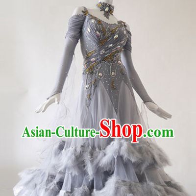 Top High Quality Professional Latin Dance Feather Suit for Women