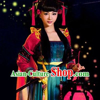 Ancient Chinese High Collar Hanfu Clothes Complete Set for Women