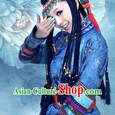Ancient Chinese Ethnic Clothes and Hair Accessories Complete Set