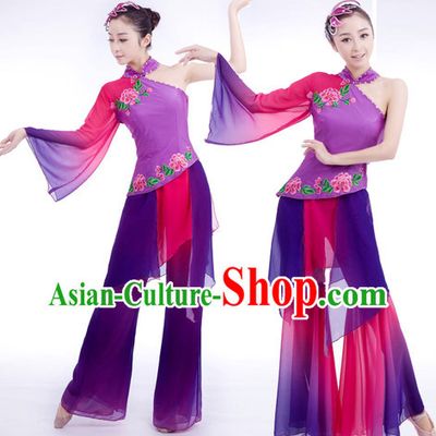 Traditional Chinese Classical Group Dancing Suit Complete Set for Women