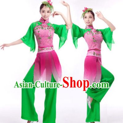 Traditional Chinese Festival Performance Long Ribbon Fairy Dancing Dresses and Hair Accessories
