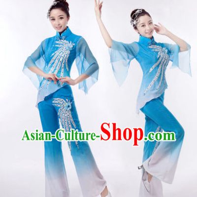 Traditional Chinese Phoenix Dancing Clothes and Hair Accessories