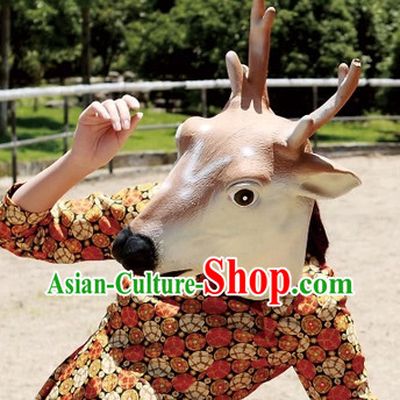 Stage Performance Spotted Deer Head Mask