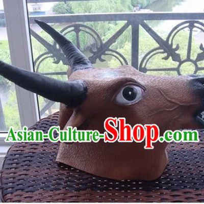 Stage Performance Cow Head Mask