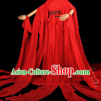 Ancient Chinese Red Classical Wedding Clothes Complete Set for Women