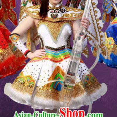 White Crystal Music Ensemble Stage Performance Peking Opera Style Costumes