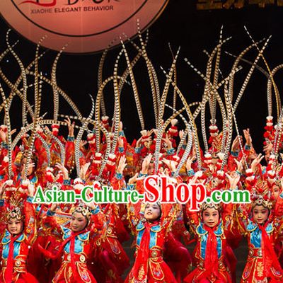 Qin Yuan Chun Beijing Opera Stage Performance Dance Costumes and Long Feather Hat