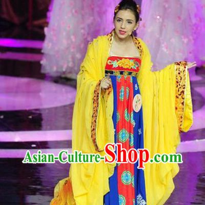 Yellow Tang Dynasty Empress Clothes Complete Set
