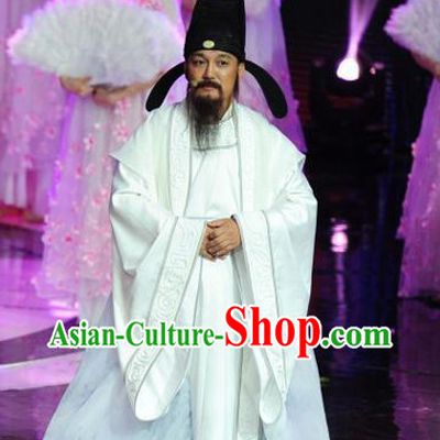 White Tang Dynasty Poet Clothes and Hat