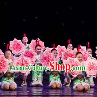 Green Handkerchief Dancing Suit for Kids