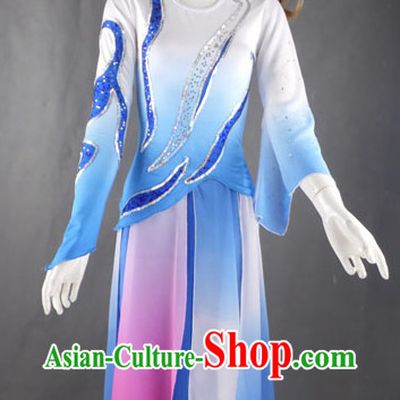 Professional Blue and White Stage Performance Dance Costumes for Women