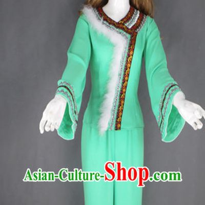 Traditional Green Christmas Dancing Costumes