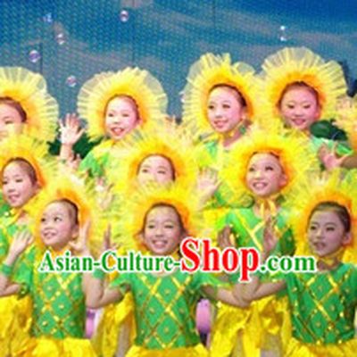Traditional Sunflower Dance Costumes Complete Set for Kids