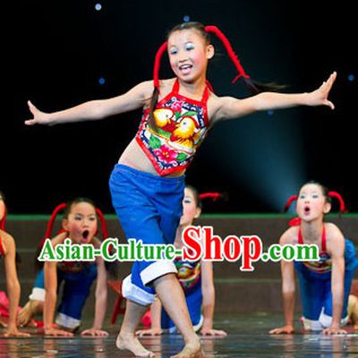 Primary School Students Folk Dancing Costumes for Kids