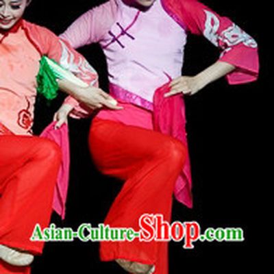 Pink Color Mandarin Handkerchief Dance Costumes and Handkerchief for Women
