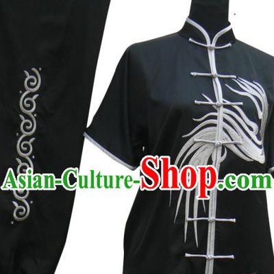 Top Short Sleeves Silk Martial Arts Tai Chi Morning Practice Clothes
