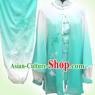 Color Transition Tai Chi Martial Arts Outfit and Cape for Women