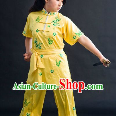 Top Silk Butterfly and Flower Kung Fu Uniform