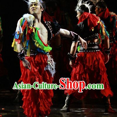 Professional Stage Performance Mongolian Dance Costumes and Hat for Men