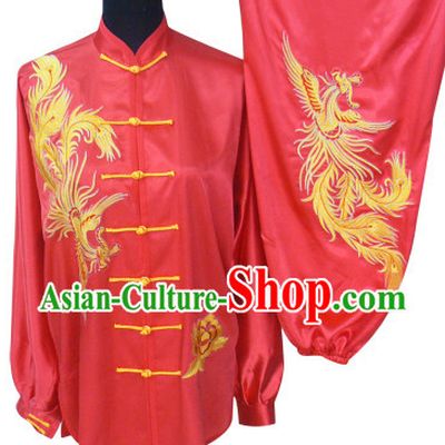 Beijing Sport University Red Phoenix Embroidery Tai Chi Suit