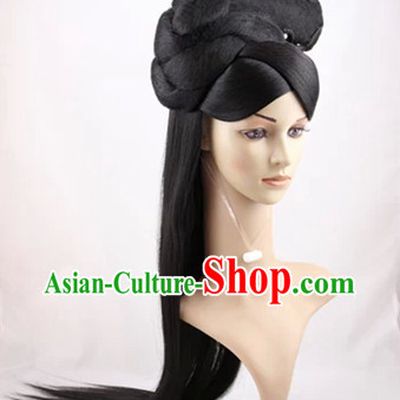 Chinese Traditional Black Long Wigs