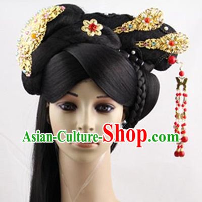 Chinese Traditional Black Long Wigs