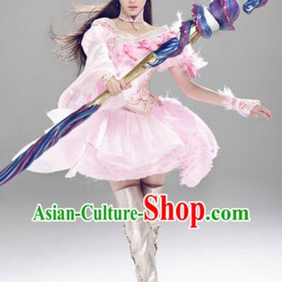 Internet Games Character Leading Actress Costumes and Hair Accessories