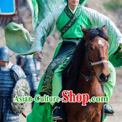 Lanling Queen China TV Drama Green Han Fu Guzhuang Clothes for Men