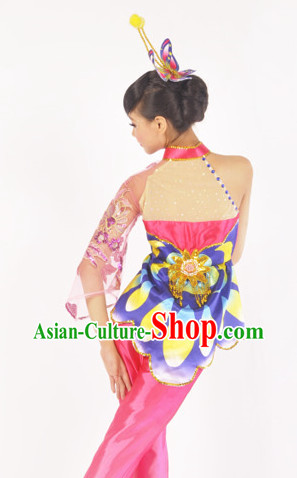 Professional Stage Performance Butterfly Dancing Costumes and Headwear