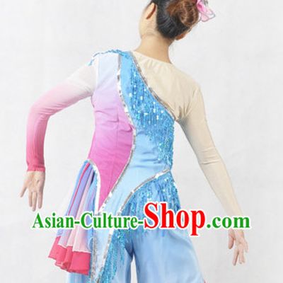 Professional Stage Performance Fan or Handkerchief Dancing Costumes and Headwear