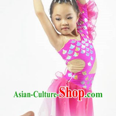 Professional Stage Performance Fish Dancing Costumes and Headwear for Children