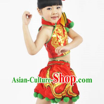 Chinese Lunar New Year Red Dancing Outfit for Kids
