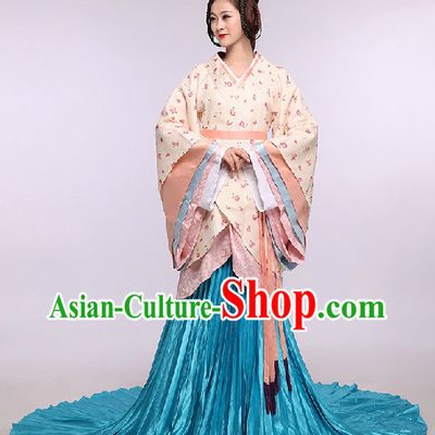 Chinese Han Dynasty Maid Dress with Long Trail