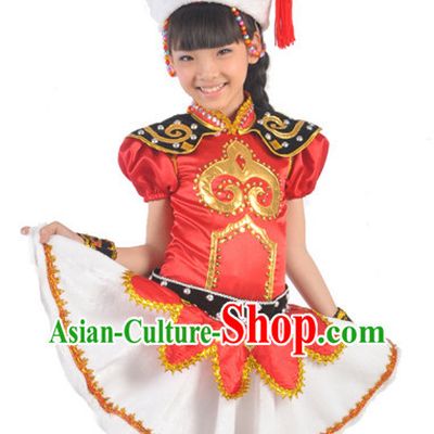 Mongolian Traditional Costumes and Hat for Kids